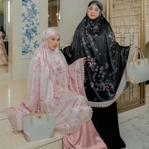 KhadijahLabel Mukena Dewasa Jumbo Premium Signature Silk Renda Mewah Terbaru Jasmine Edisi Lebaran