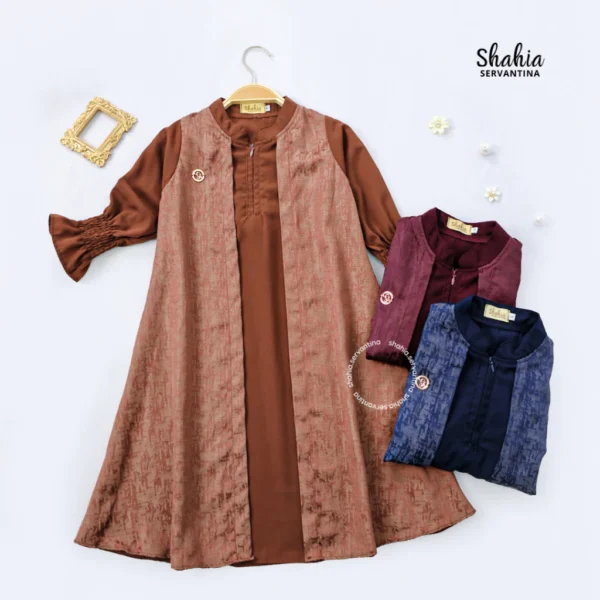 Shahia Servantina - Akasia Famset Sarimbit Lebaran Dress Koko Couple Ayah Ibu dan Anak - Image 10