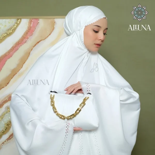 ALLUNA - Mukena Dewasa Silky Daily Lasercut 2in1 Chain Series Aleena - Image 7