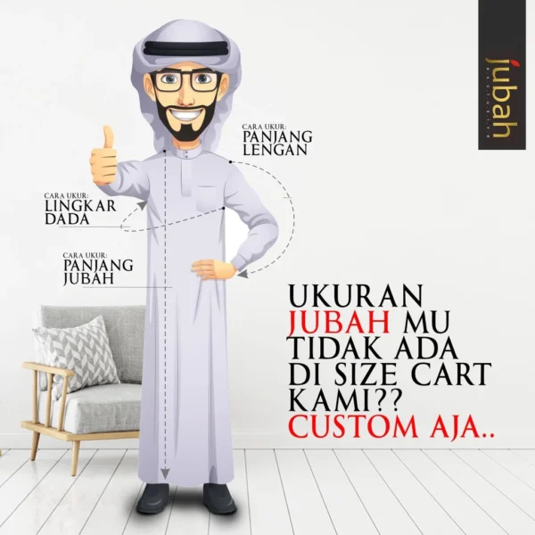 DeJubah - Jubah Pria Slim Fit Model Qatari Manset Lengan Panjang - Image 3