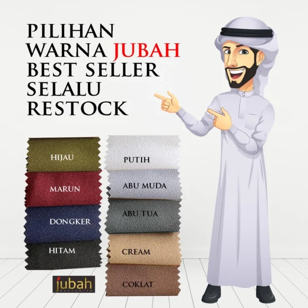 DeJubah - Jubah Pria Slim Fit Model Qatari Manset Lengan Panjang - Image 2