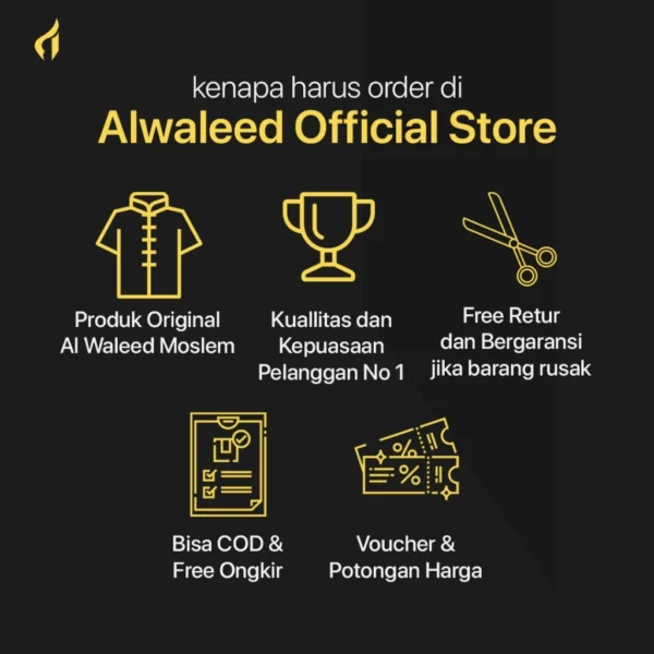 Al waleed moslem Jubah Exclusive Habsyah Lengan Panjang Hitam - Image 2
