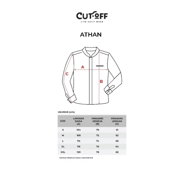 CUTOFF Athan Kemeja Koko Cotton Formal Basic Polos Pria Lengan Panjang - Image 2