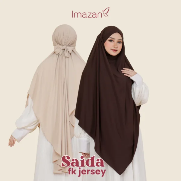 IMAZAN Hijab French Khimar Instan Syari Jumbo Jersey 4 in 1 Bisa Cadar Saida Series Umroh - Image 3