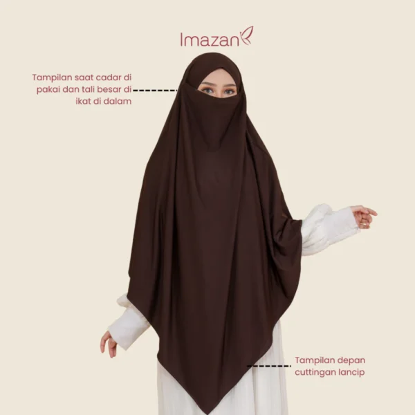 IMAZAN Hijab French Khimar Instan Syari Jumbo Jersey 4 in 1 Bisa Cadar Saida Series Umroh - Image 5