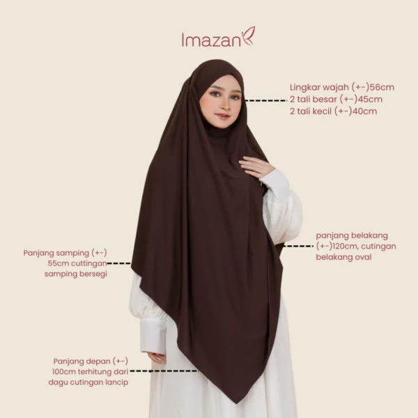 IMAZAN Hijab French Khimar Instan Syari Jumbo Jersey 4 in 1 Bisa Cadar Saida Series Umroh - Image 8