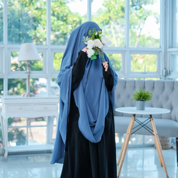 Ziyah.Id - French Khimar Cadar Wanita Series Hitam Jet Black Jumbo - Image 6