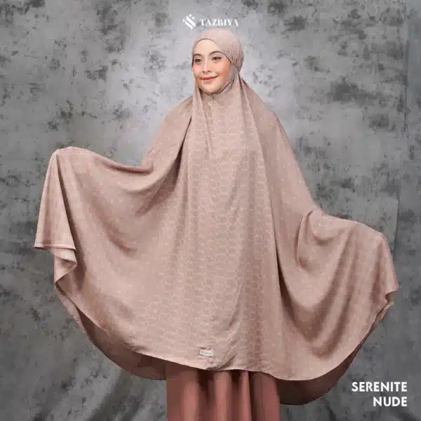 TAZBIYA SERENITE SERIES | MUKENA RAYON 2IN1 DEWASA MONOGRAM SERIES FREE SAJADAH - Image 4