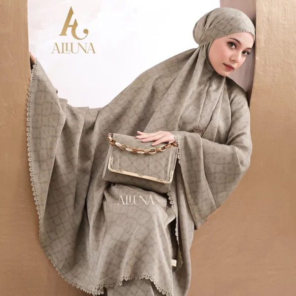 ALLUNA - Mukena Dewasa Santorini Silk 3in1 Lasercut Kayyana Series - Image 6