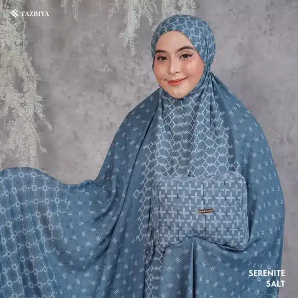 TAZBIYA SERENITE SERIES | MUKENA RAYON 2IN1 DEWASA MONOGRAM SERIES FREE SAJADAH - Image 10