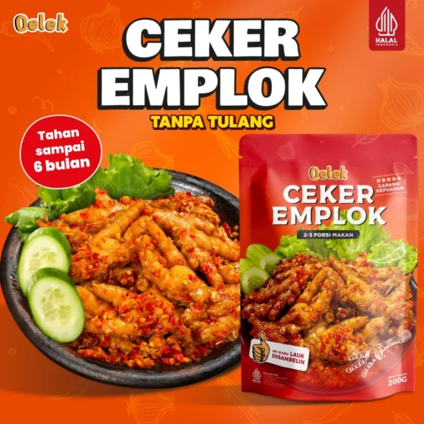 Oelek Ceker Emplok Mercon Tanpa Tulang / Ceker Mercon Pedas / Lauk Siap Saji / Makanan Instant Food / Lauk Sambal