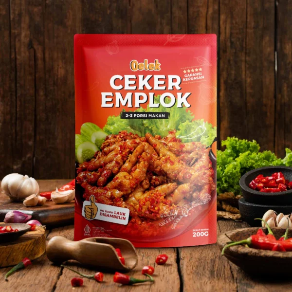 Oelek Ceker Emplok Mercon Tanpa Tulang / Ceker Mercon Pedas / Lauk Siap Saji / Makanan Instant Food / Lauk Sambal - Image 3