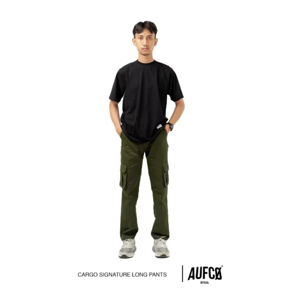 Celana Cargo Panjang AUFCO Slimfit Model GREEN ARMY - Image 6