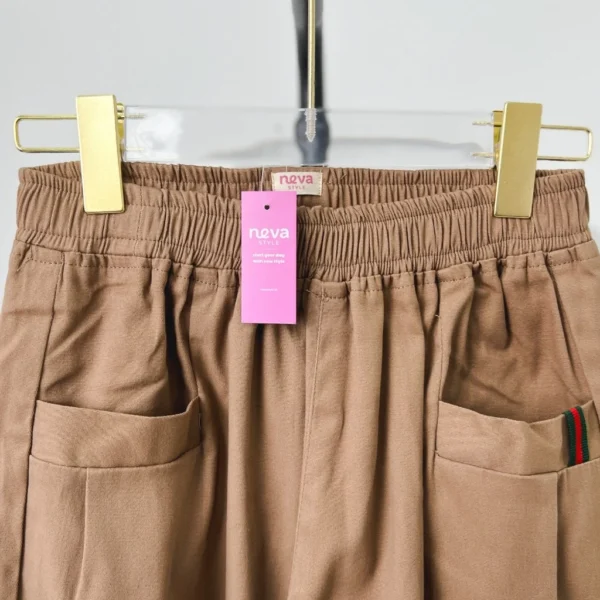 NEVA STYLE - Celana Jumbo Baggy Wanita Mera Pants Bahan Katun Twill Stretch Premium - Image 3