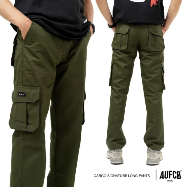 Celana Cargo Panjang AUFCO Slimfit Model GREEN ARMY - Image 7